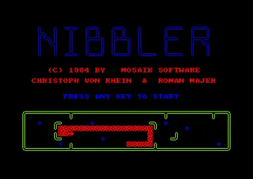 Nibbler (UK) (1984) (Version Basic 1.1) [Mosaik Software] screen shot title